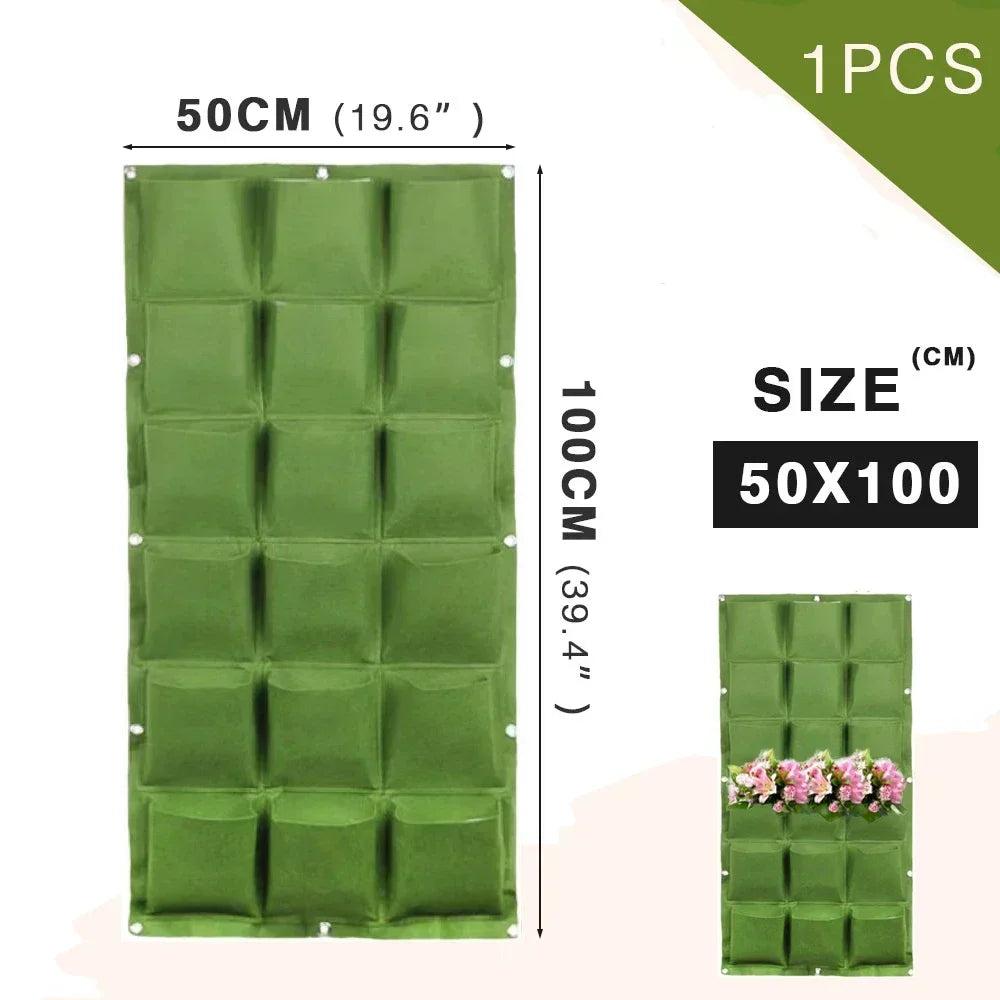 NEW Wall Hanging Pockets Planting Bags Flower Pot Home Garden Grow Bag Garden Planter Vertical Suculentas Plant Pot Home Decor