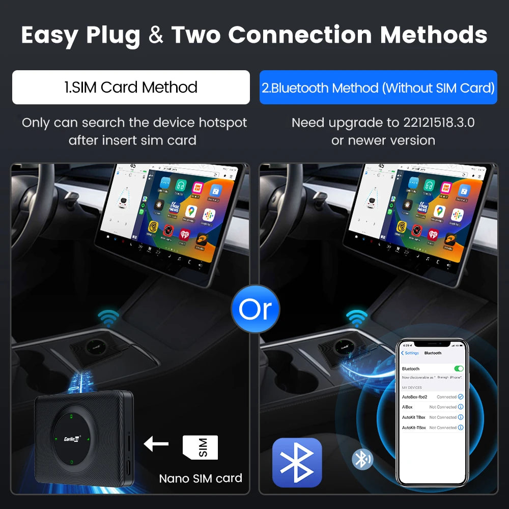 CarlinKit Wireless CarPlay & Android Auto for Tesla Model 3/X/Y/S - Auto Connect, Siri, Spotify, Waze | AlluCanFind