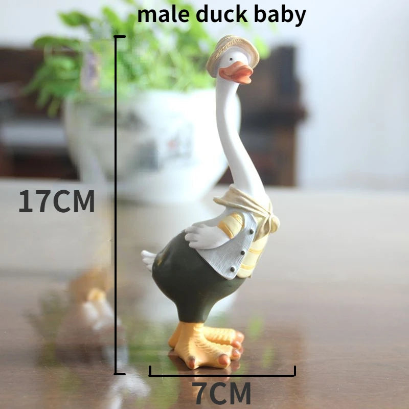 DIY Handmade Idyllic Simulation Resin Duck Animal Home Garden Courtyard Decoration Balcony Patio Decoration Garden Decor Statues