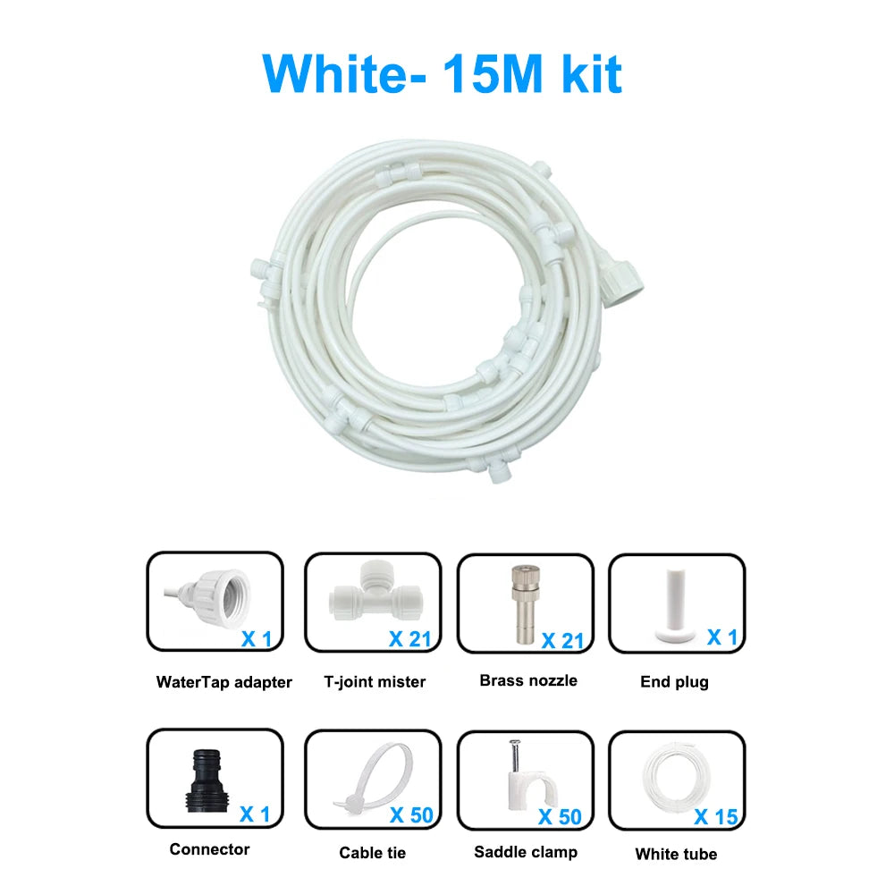 6/9/12/15/18m Outdoor Cooling Patio Misting System Fan Cooler Water Mist Gardenhouse Spray Hot fog misting system
