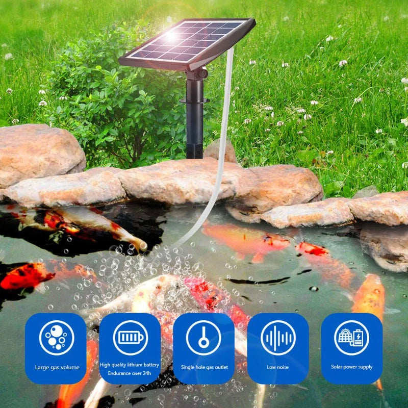 2023 Solar Oxygen Pump Power Storage Built-in 3.7v 2200mAh Lithium Battery Courtyard Fishbowl Outdoor Fishing Low Noise Aerator