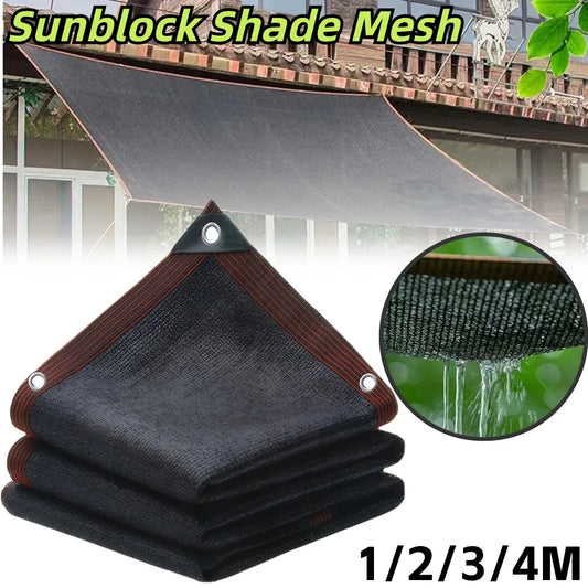 Black Shade Cloth Anti-UV Sunshade Net Garden Plant Shading Cover 6Pin Outdoor Canopy Swimming Pool Pergola With Grommets Clip
