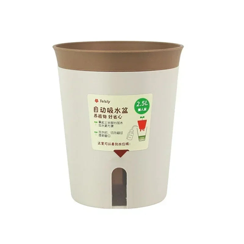 Lazy Hydroponic Flower Pot Water-Absorbing Flowerpot Succulent Plant Pot Plastic Self Watering Planter Living Room Decor Planter