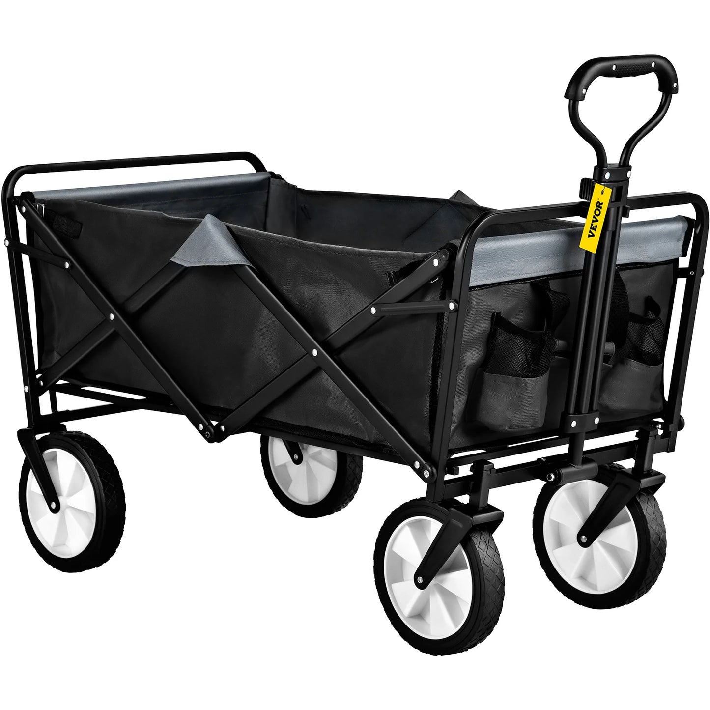 VEVOR Folding Wagon Cart Portable Outdoor Camping Beach Large Capacity Multifunction Adjustable Handle for Picnic Bbq Trolley