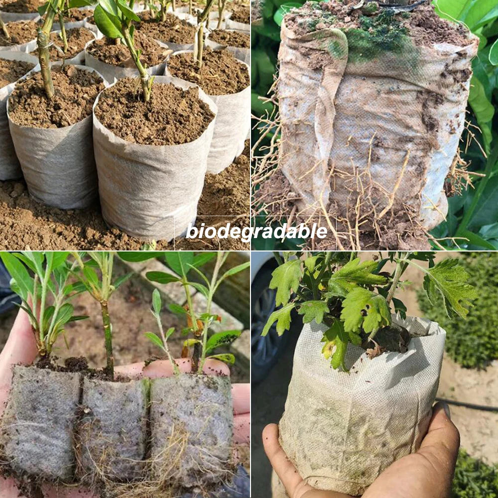 Biodegradable Nursery Grow Bag Non-Woven Plant Cultivation Pouch for Agriculture Greenhouse Vegetable Flower Seedlings Container