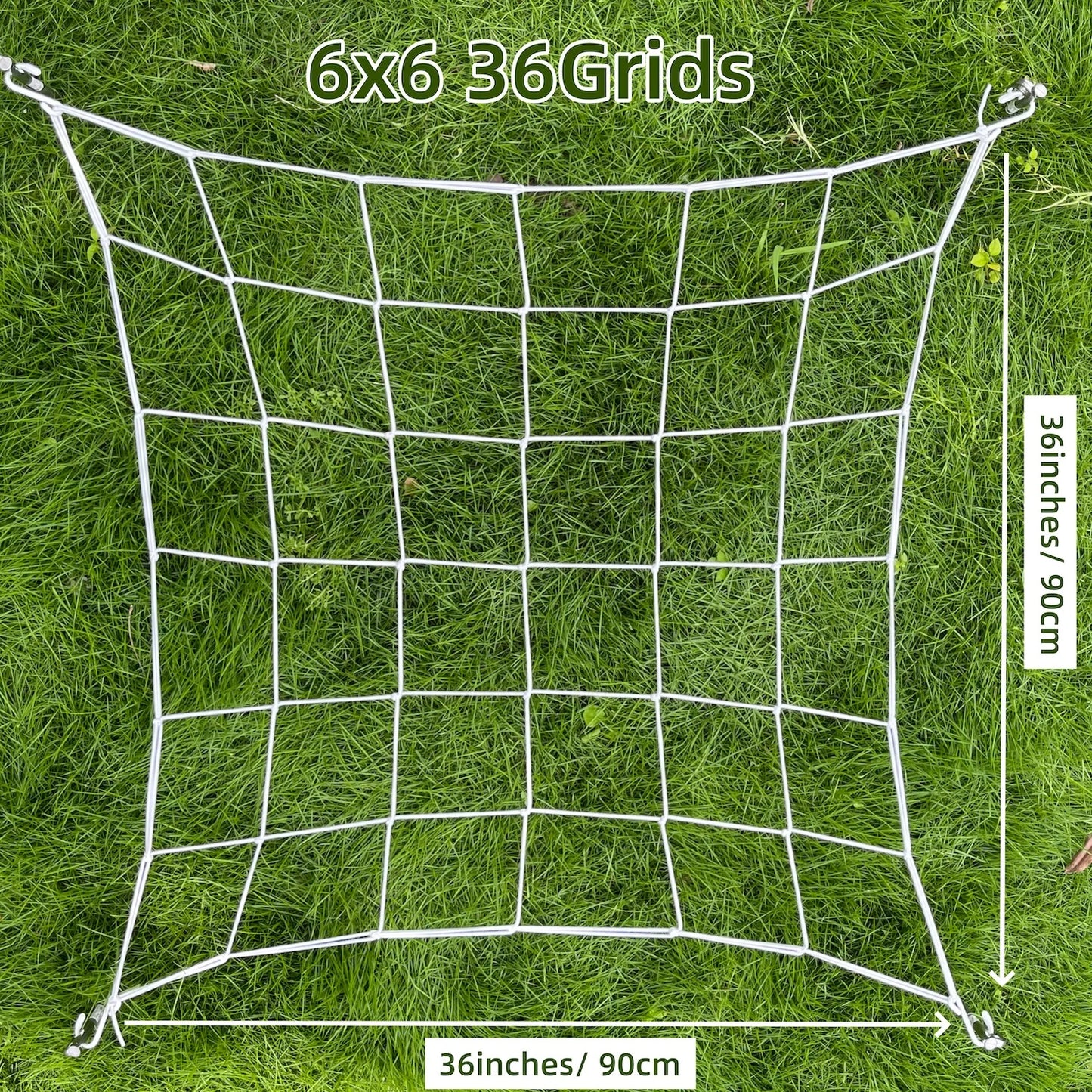 4'' Mesh Grow Tent Trellis Netting, Heavy-Duty Elastic Plant Net with Steel Hooks, Flexible Hydroponics Support for Horticulture