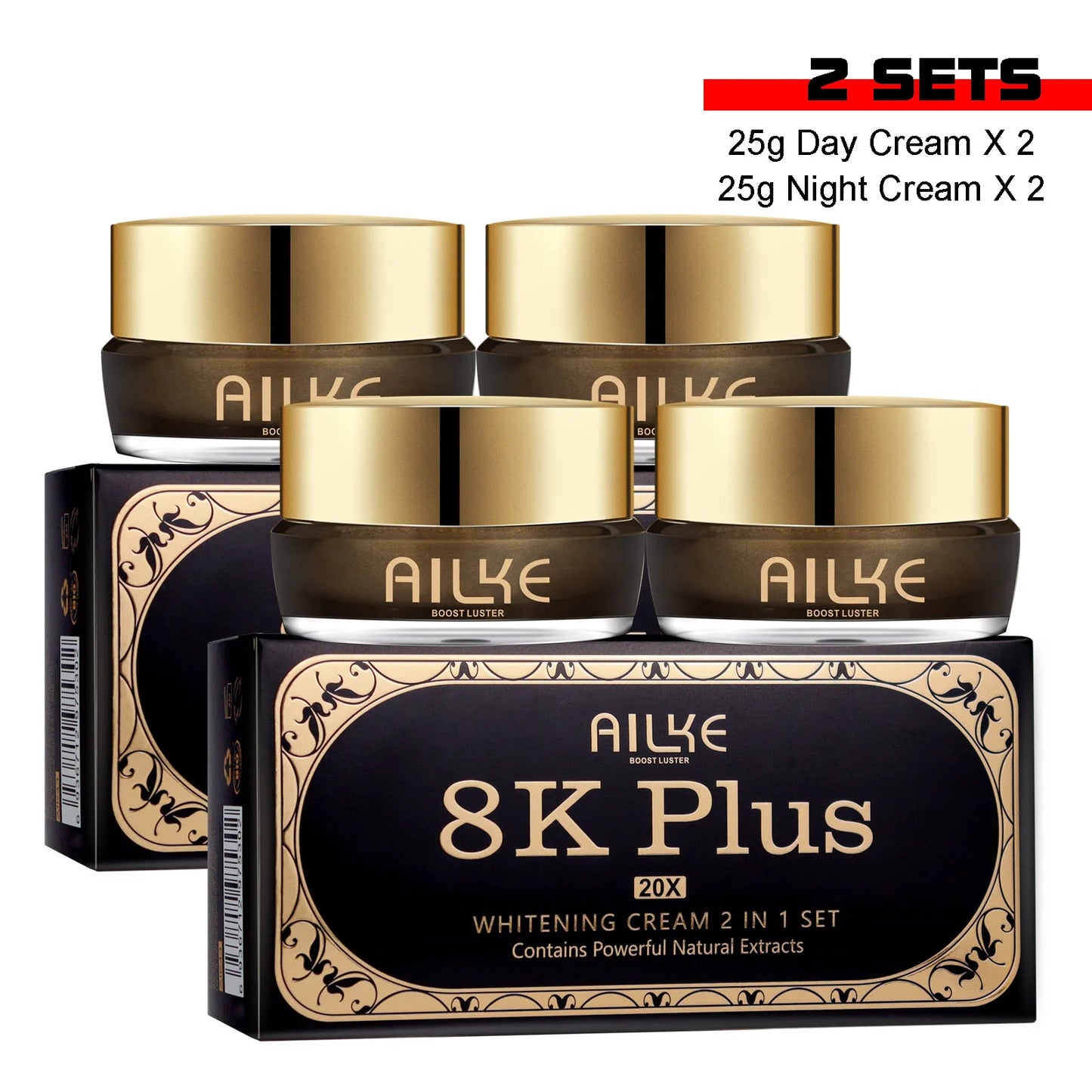AILKE Whitening Face Cream - Reduces Dark Spots & Melanin with Collagen & Glutathione | All Skin Types | AlluCanFind