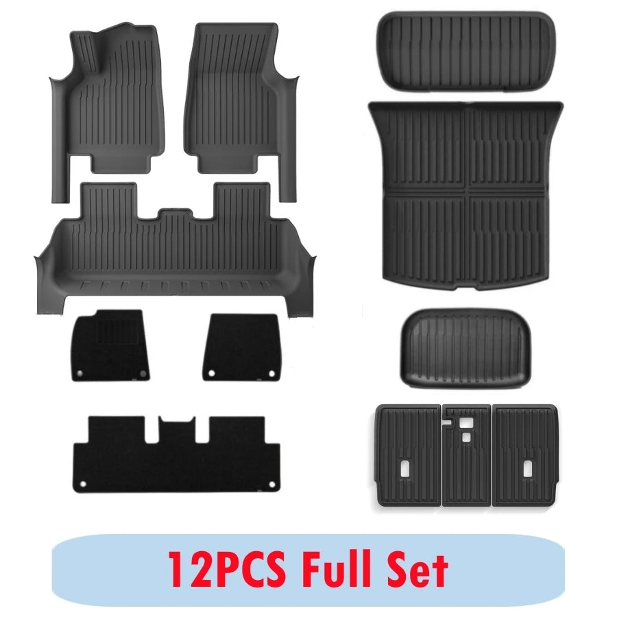 Fully Protection Floor Liners For 2025 Tesla Model Y Juniper Floor Mats with Door Sill Protector Front Rear Cargo Liner Juniper