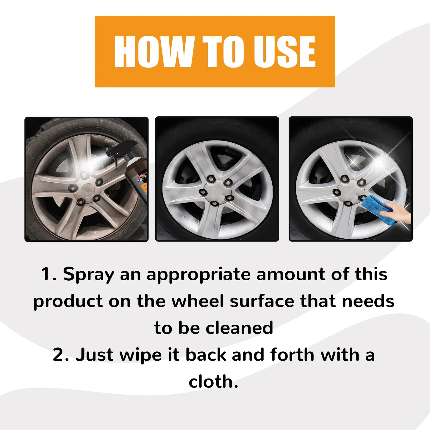120ml Car Iron Remover Wheel Cleaner Wheel Hub Rust Removal Metal Disc