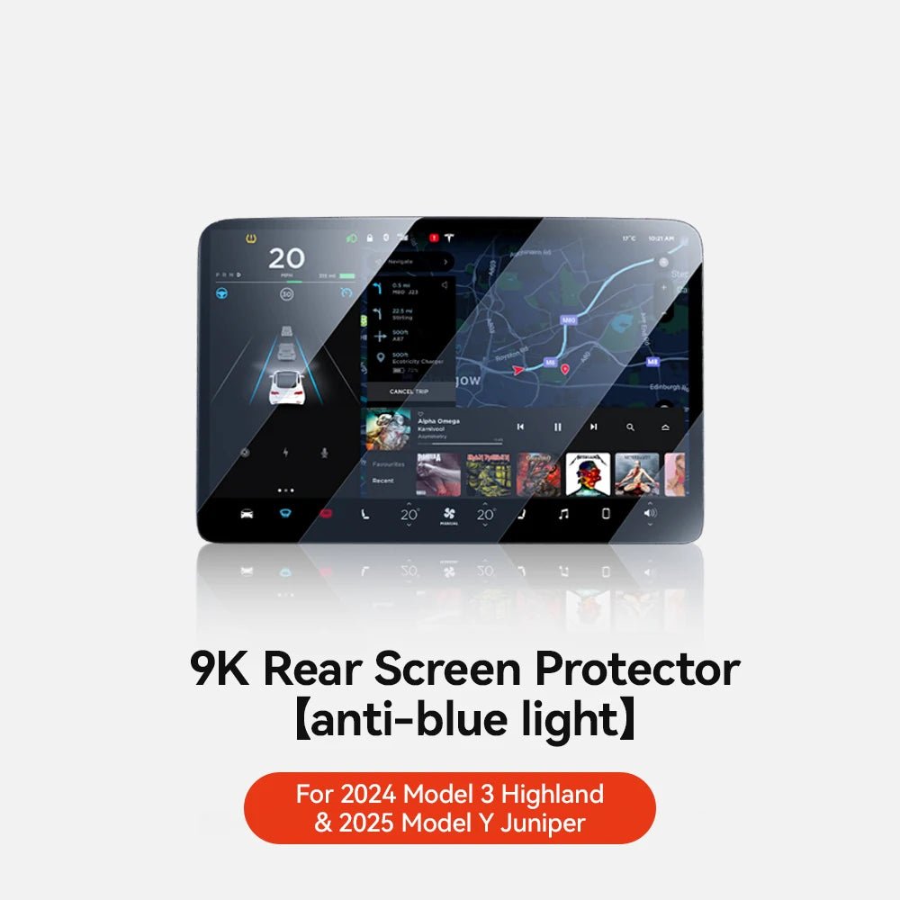 YZ Tempered Glass Film Protector For Tesla Model Y Juniper Model 3 Highland 2024 2025 Rear Row Center Control Screen Protective