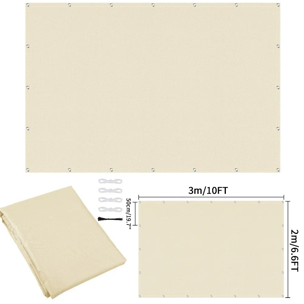 Waterproof Sun Shade Cloth with Grommets Rectangle Square Patio Sun Screen Pergola Shade Sail Canopy Cover Tarp Screens