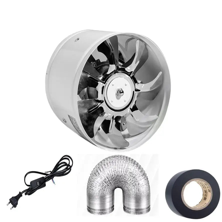 220V Round Duct Fan 4" 6" Booster Exhaust Ventilator Ventilation Vent