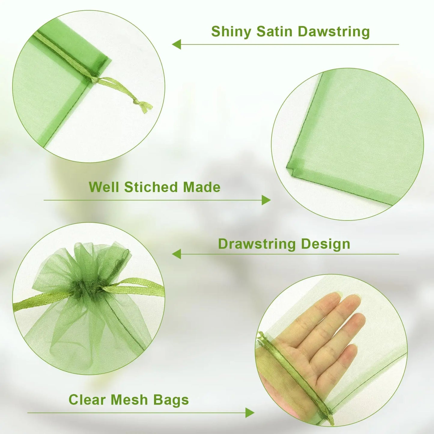 50/100Pcs Fruit Grape Protection Bags With Drawstring Garden Mesh Netting Bags Plant Cover Mesh Bag for Fruit Flower Vegetables