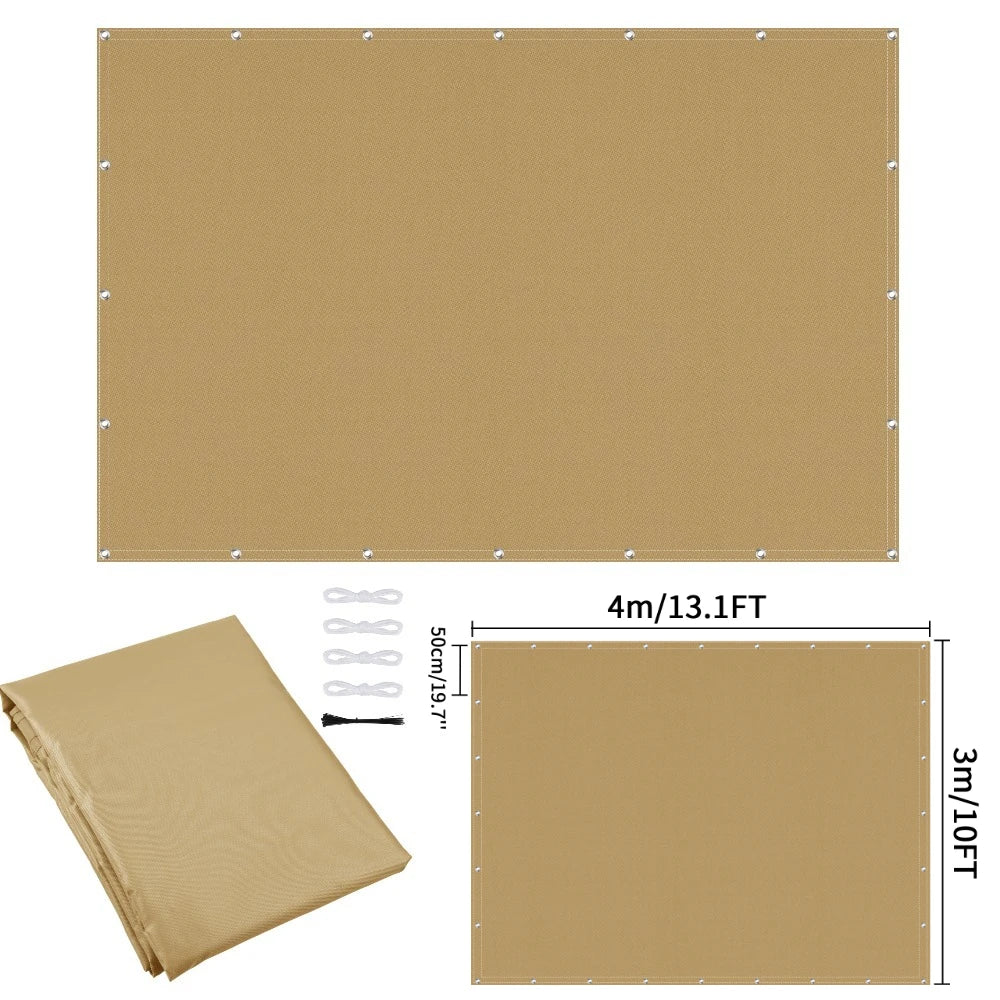 Waterproof Sun Shade Cloth with Grommets Rectangle Square Patio Sun Screen Pergola Shade Sail Canopy Cover Tarp Screens