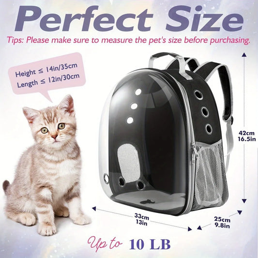 Transparent Pet Backpack Carrier - Bubble Space Capsule, Breathable Travel Bag for Small Medium Dogs Cats | AlluCanFind