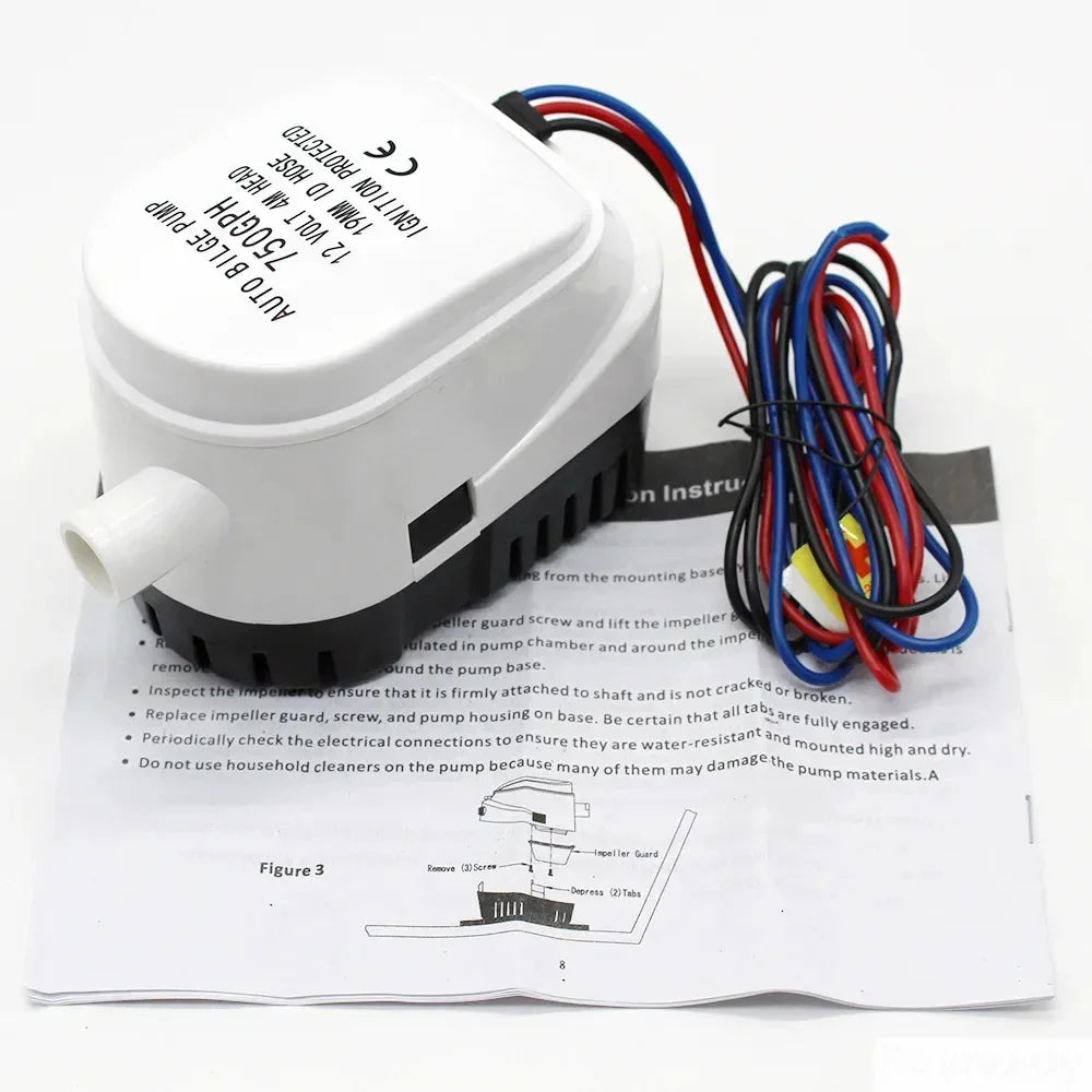 12V 24V 1100GPH 750GPH 600GPH Submersible Water Pump 12V Automatic Boat Bilge Pump With Auto Folat Switch Electric Pump For Boat