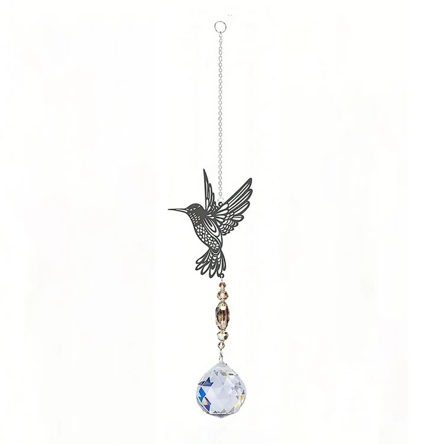 1PC Hanging window sun prism decor indoor crystal catcher rainbow maker decor owl hummingbird pendant