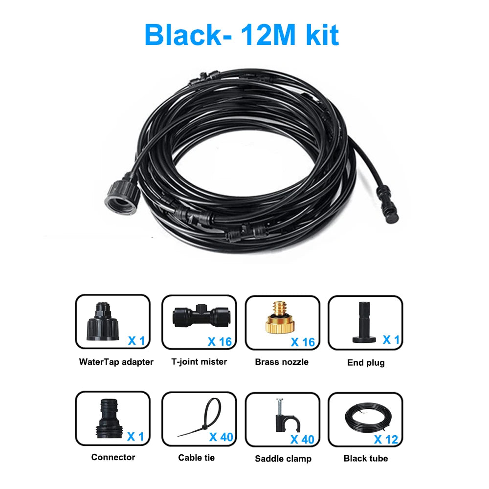 6/9/12/15/18m Outdoor Cooling Patio Misting System Fan Cooler Water Mist Gardenhouse Spray Hot fog misting system
