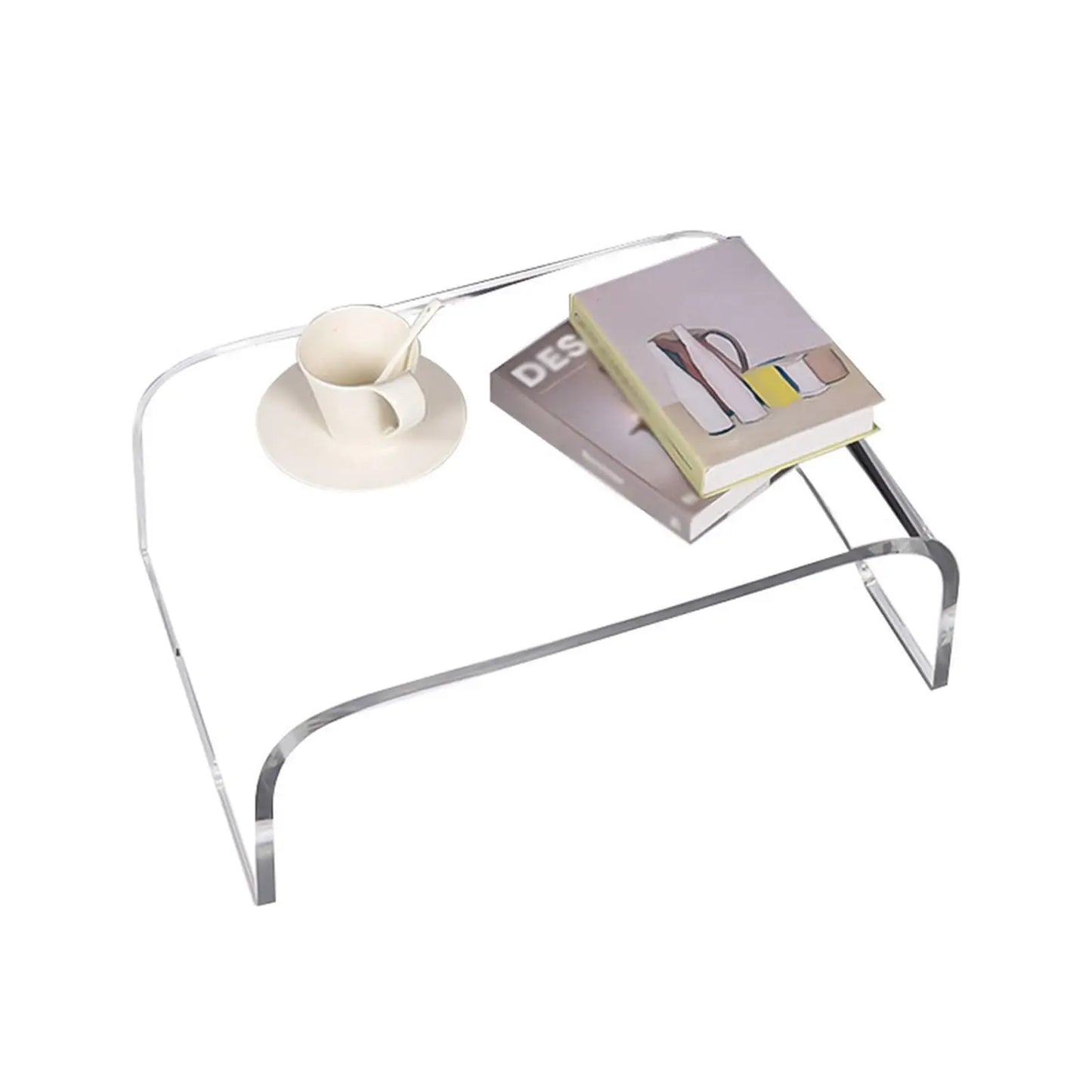 Acrylic Coffee Table Multiuse Acrylic Furniture Modern End Table Japanese Floor Table for Office Living Room Porch Family Garden