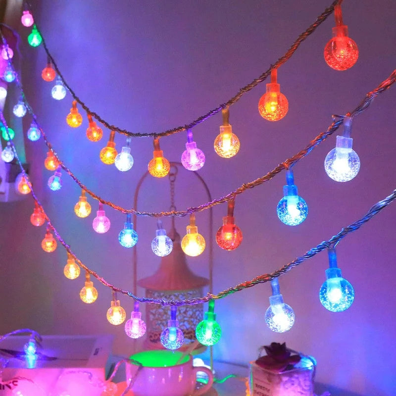 Fairy Light Outdoor Water Droplet Bubble Ball LED String Light Garden Light Wedding Party Christmas Decoration Battery Power