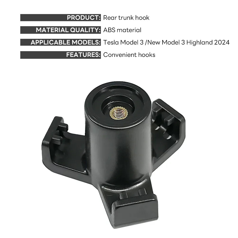 For Tesla Model 3/ New Model 3 Highland 2024 Trunk Hook Grocery Bag Hook Car Pendant Accessories Luggage Compartment Glove