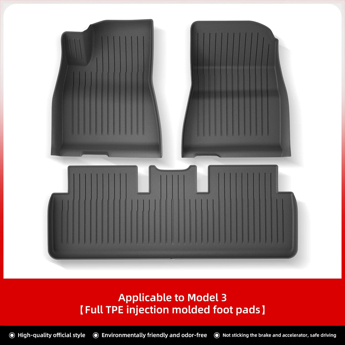 LUCKEASY For Tesla Model Y Floor Mat TPE Waterproof Wear-resistant Protective Mat Model 3 Foot Pad Car Interior Accessories