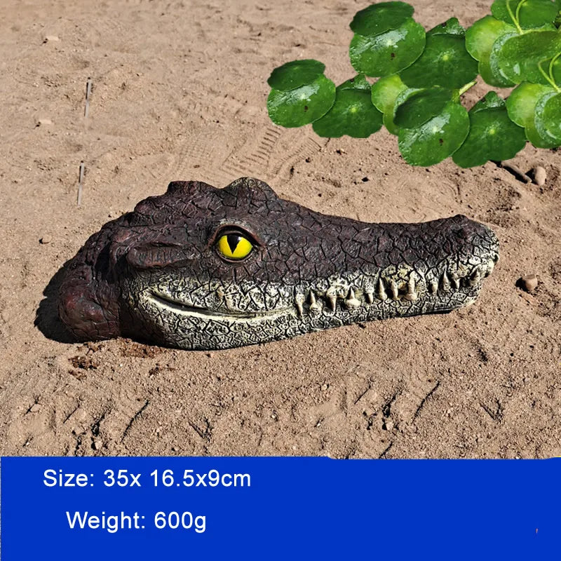 Creative Resin Floating Crocodile Hippo Scary Statue Outdoor Garden Pond Decoration For Home Garden Halloween Decor Ornament
