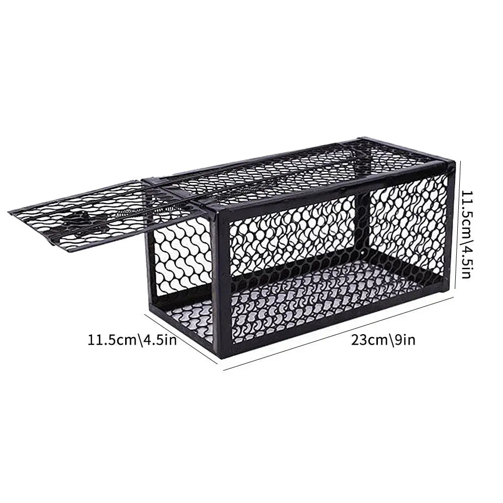 Self-locking Trap Catcher Mouse Rat Bait Mice Live Box Mice Trap Cage Reusable Catch Rat Implement Trap Rat Cage Iron Cage