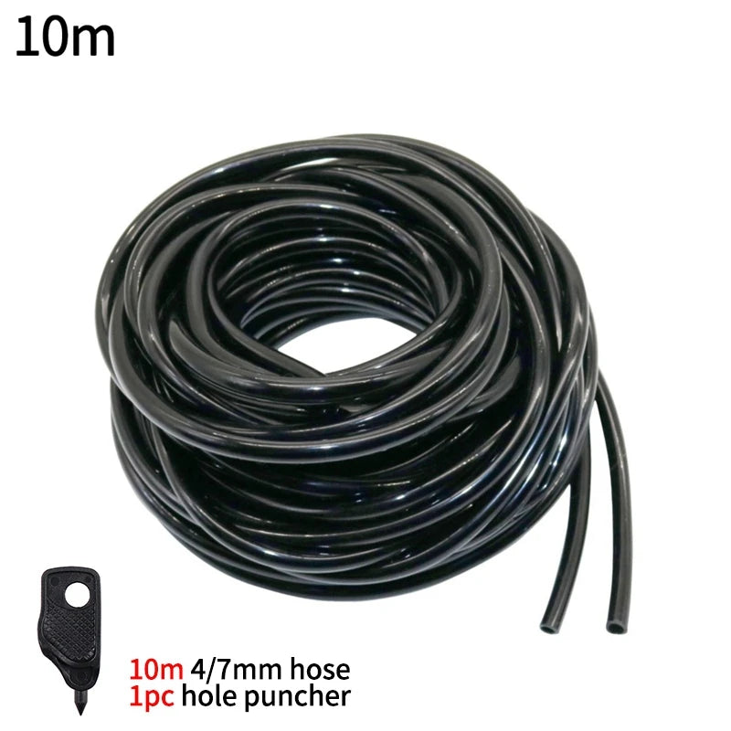 10-30M Outdoor Misting Cooling System 4/7PVC Garden Irrigation Watering Adjustable 1/4'' Brass Atomizer Nozzles Micro Sprinklers