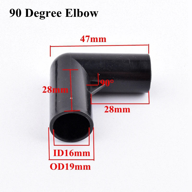 2-30Pcs ID 16mm PVC Pipe Fittings Straight Elbow Tee Garden Water Connector Tent Wardrobe Fixed Fittings Plants Support Joint