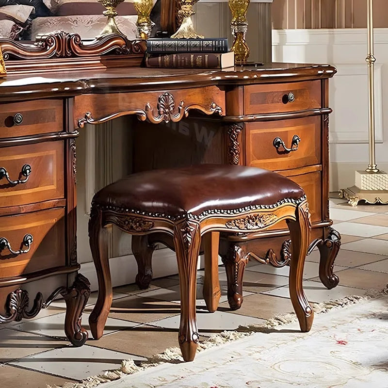 Nordic Hollywood Chair Vanity Wood Storage Mirror Organizer Luxury Dressers Bedroom Makeup Seating Penteadeira Furniture Home