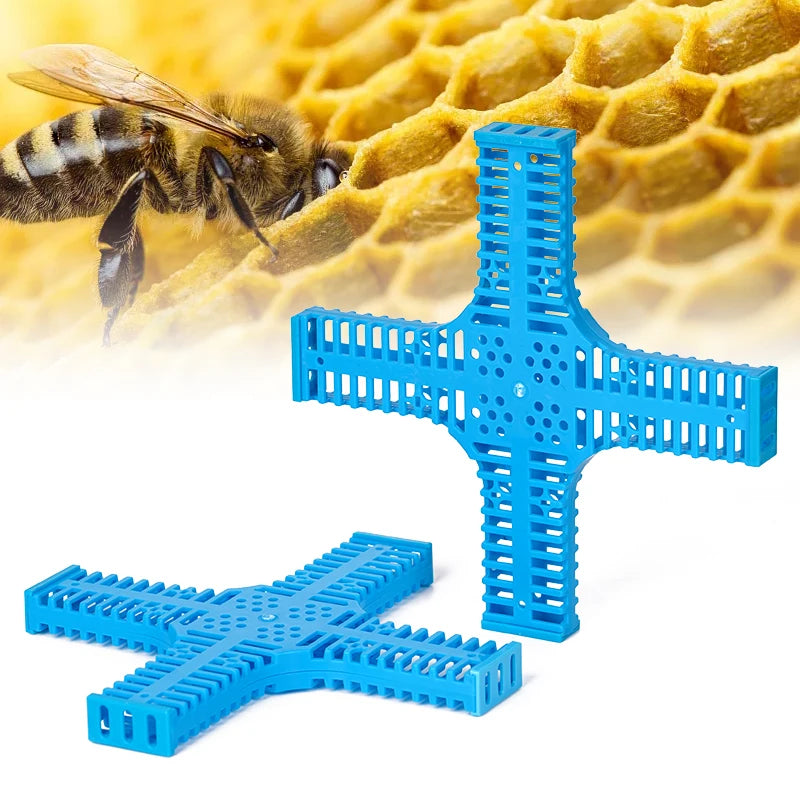 10/20Pcs Beekeeping Transport Cages Yellow Bees Queen Post Room Cage Plastic Cross King Prisoner Queen Bee Cage Apiculture Tools