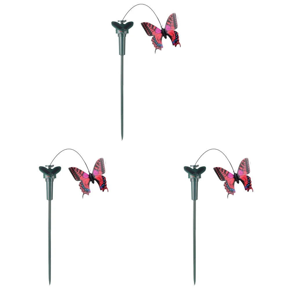 5-1PC Solar Powered Flying Wobble Butterfly Bird Garden Animal Fluttering Butterfly Dancing Ornaments Outdoor Decor Lawn Decor