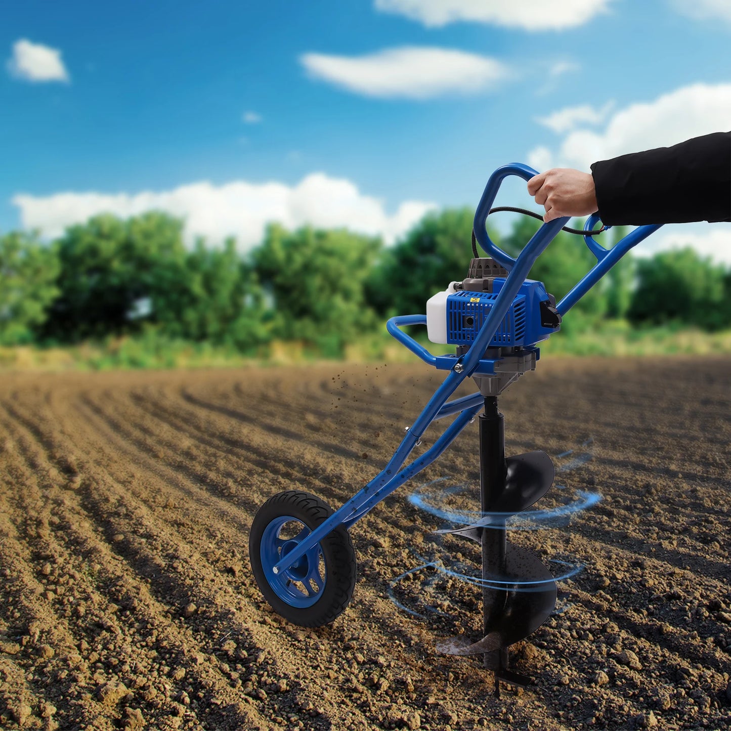 63CC 2.2KW Gasoline Earth Auger | Heavy Duty Hand Push Post Hole Digger