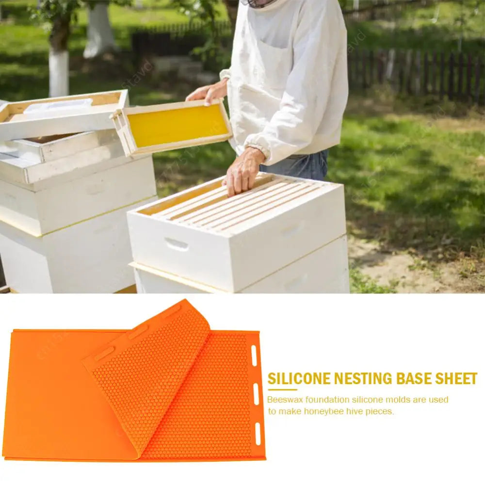2pcs Bee Hive Basis Press Sheet Mould Reusable Silicone Beeswax Nest Base Piece Mold Lightweight Practical Beekeeping Equipment