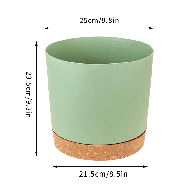 Self Watering Plant Pots Automatic Plastic Flowerpot Bottom Watering Planters with Saucer for Indoor Outdoor Plants Garden Decor