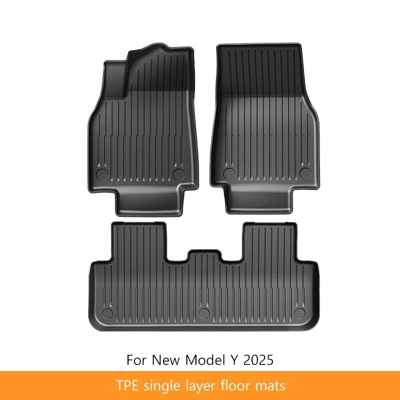 Extended Floor Mats for Tesla Model Y 2025+ Juniper 2025 All-Weather TPE Lengthen and Widen Waterproof Non-Slip Cargo Liners