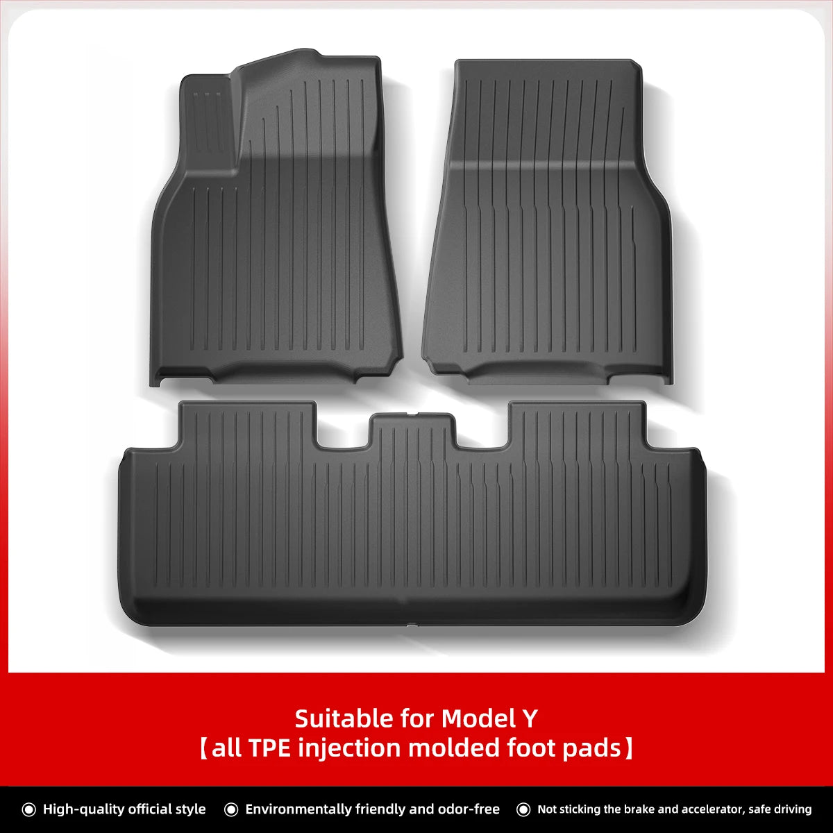 LUCKEASY For Tesla Model Y Floor Mat TPE Waterproof Wear-resistant Protective Mat Model 3 Foot Pad Car Interior Accessories
