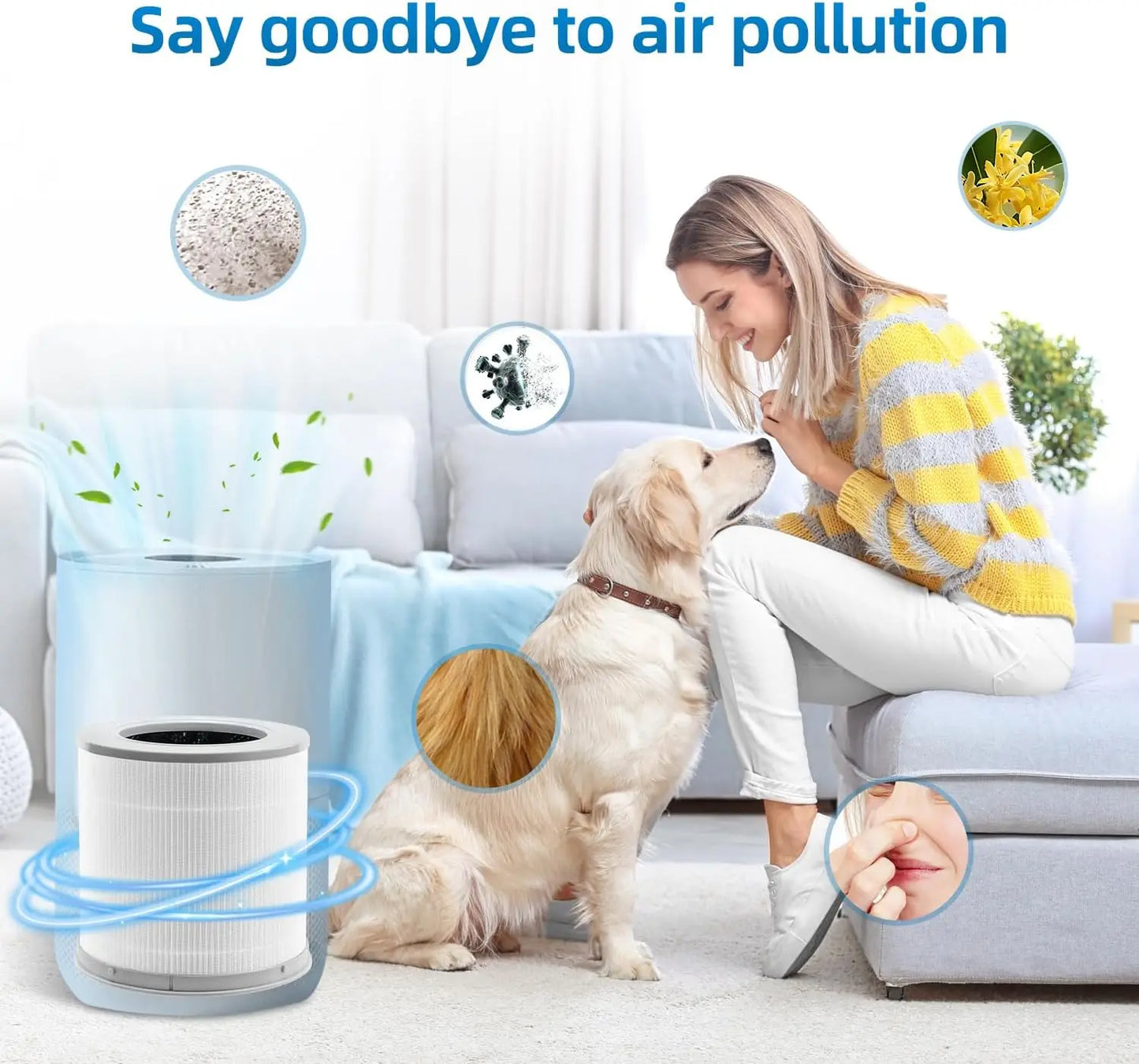 Filter for XIAOMI 4 Compact Air Purifiert,H13 True HEPA 3-in-1 Filter with Activated Carbon,Captures 99.97% of Airborne Particle