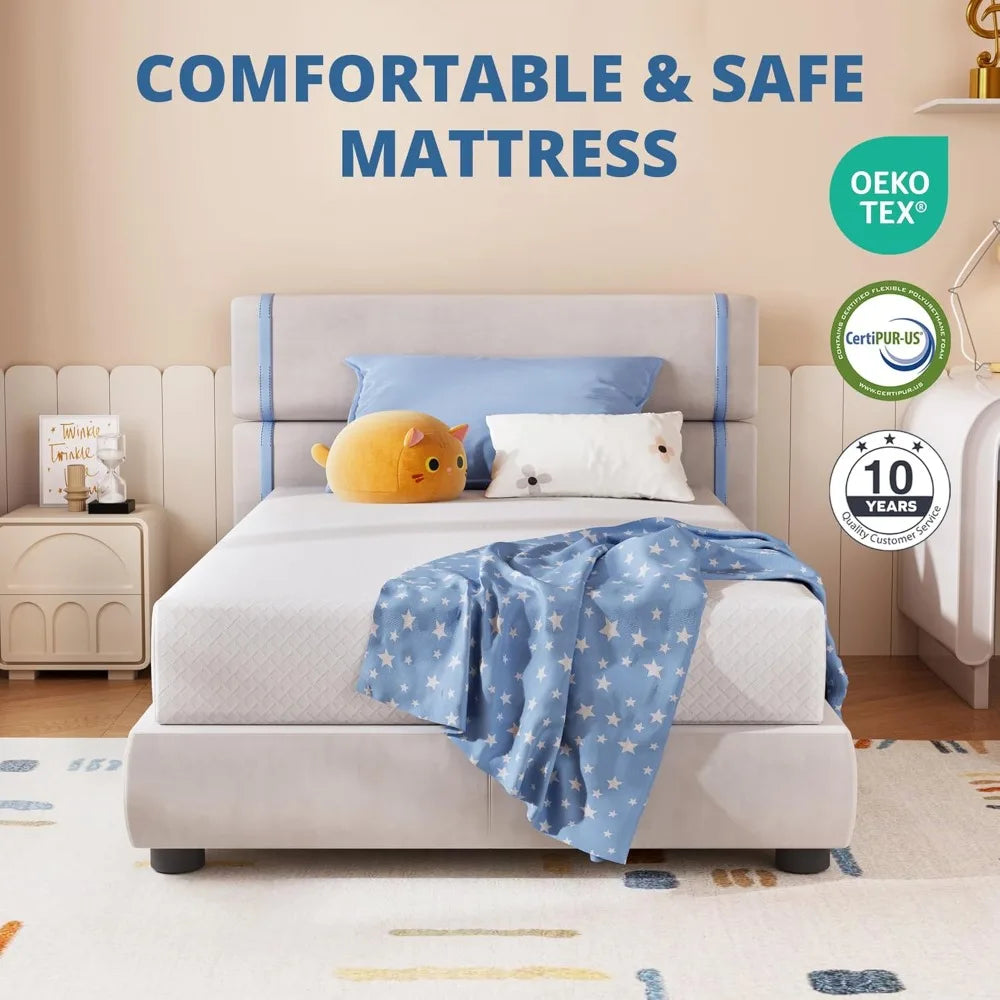 Mattress 8 Inch Green Tea Memory Foam Mattress for Cool Sleep & Pressure Relief,CertiPUR-US Certified Medium Mattresses in a Box