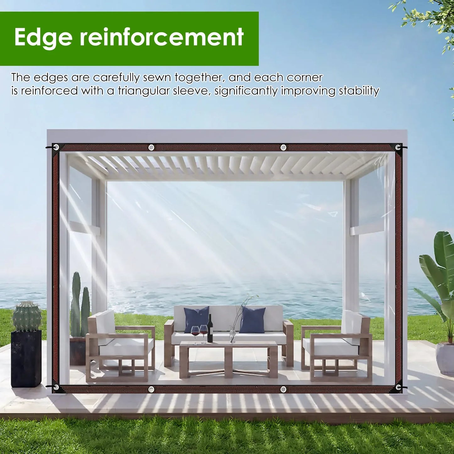 Chicken Coop Cover Transparent Tarpaulin Outdoor Garden Waterproof Run Tarp with Rope Reinforced Edges Chicken Coop Porch Canopy