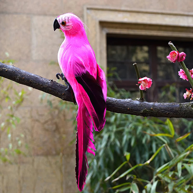25/35cm Handmade Foam Feather Artificial Parrot Imitation Bird Model Figurine Foam Birds Parrot Home Garden Decoration Ornament