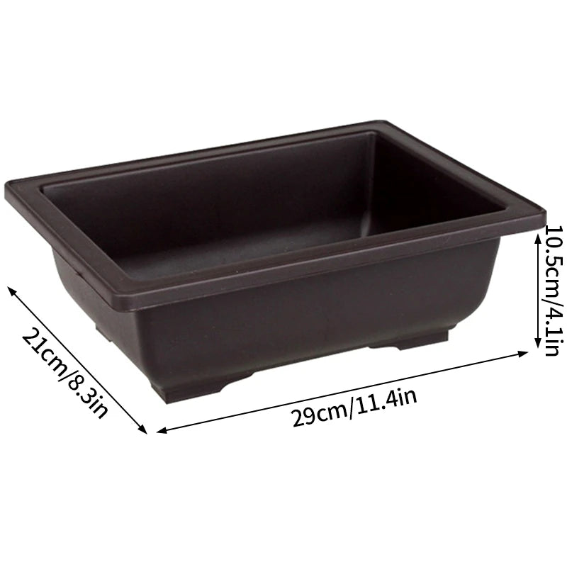 Rectangular Flowerpots Plastic Bonsai Plants Pot Square for Flower Balcony Garden Yard Landscape Bonsai Pot Trays Home Decor