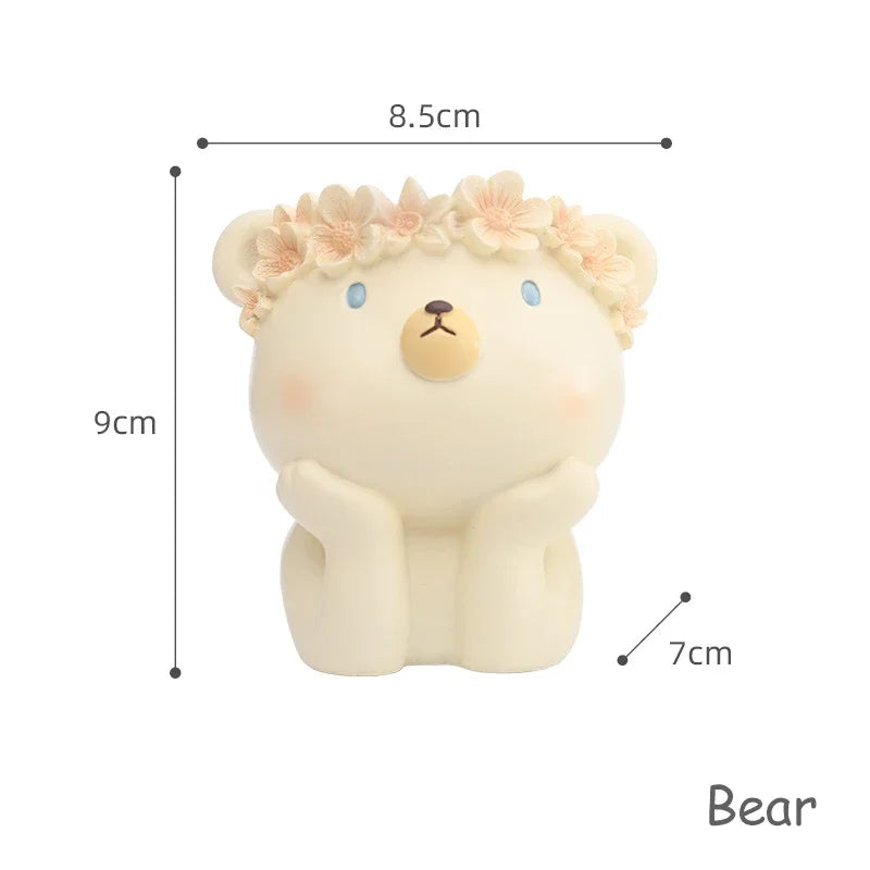 Cute Animal Planter for Succulents Air Plants Funny Flower Pots Fairy Garden Decor Figurines Pencil Holder Home Table Decoration