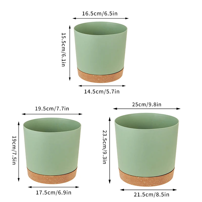 Self Watering Plant Pots Automatic Plastic Flowerpot Bottom Watering Planters with Saucer for Indoor Outdoor Plants Garden Decor