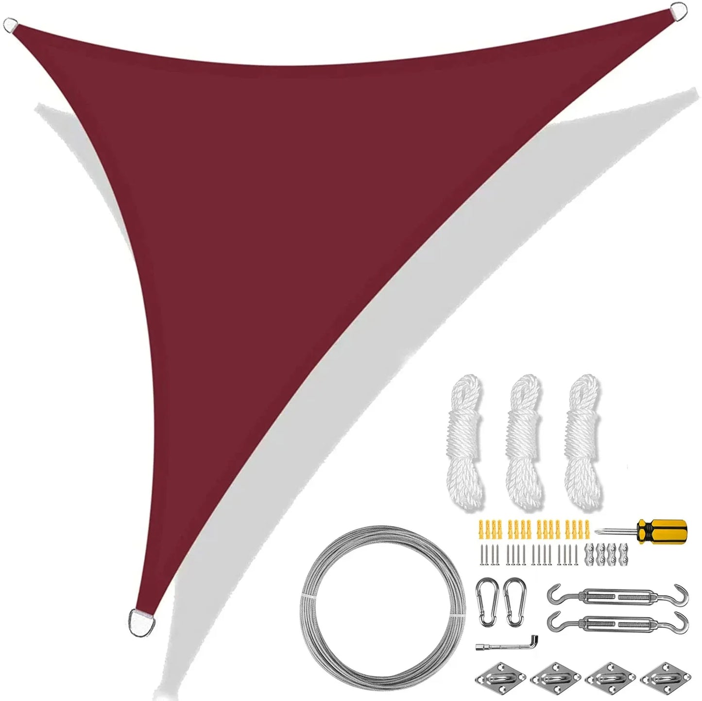 5/3.6/3/2M Triangle Shade Sail Waterproof Sunshade Sail Canopy 98%UV Block Awning with Free Rope for Garden Patio Pergola Gazebo