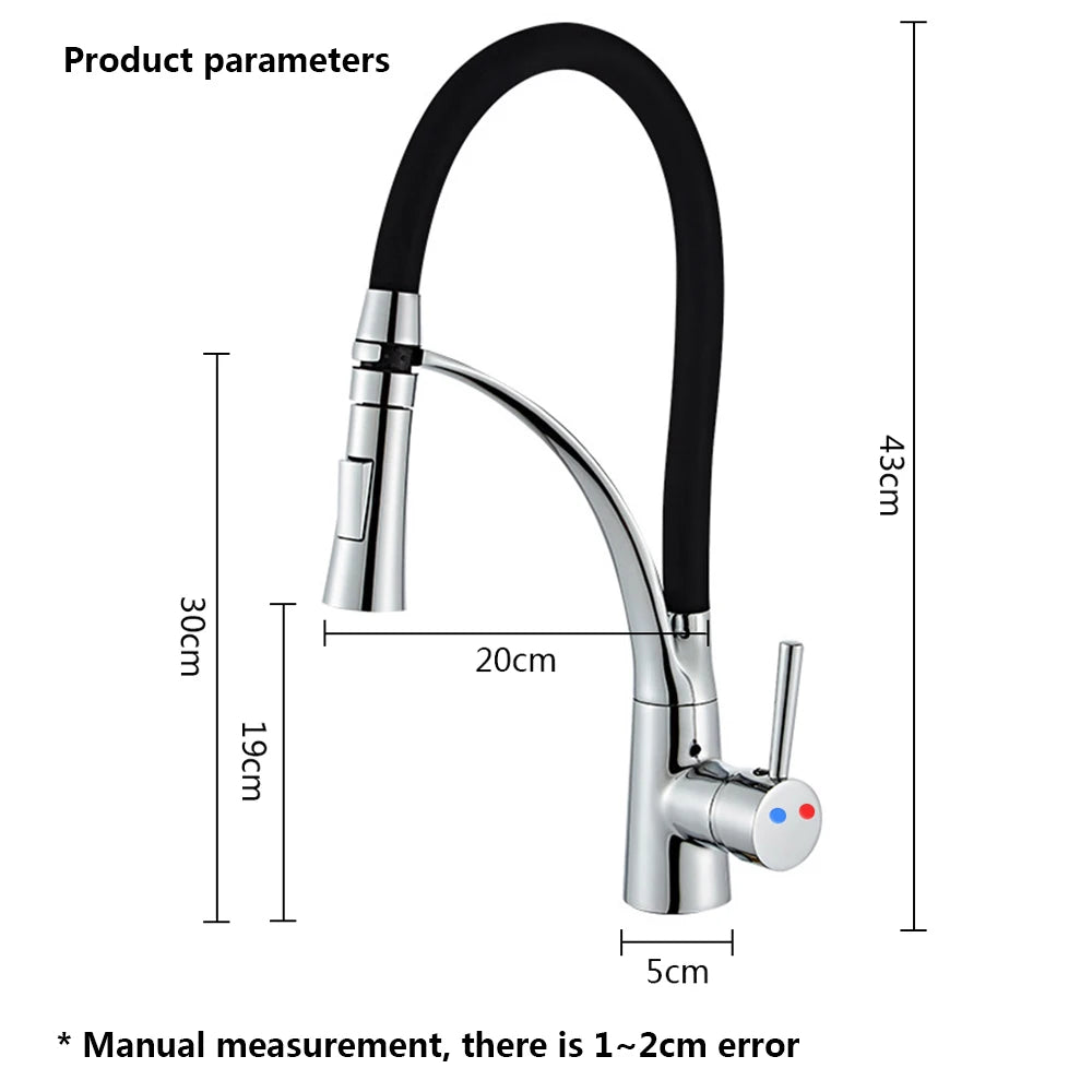 DQOK Silica Gel Nose Any Direction Rotating Kitchen Faucet Cold and Hot Black Water Mixer Pink Single Handle Kitchen Tap