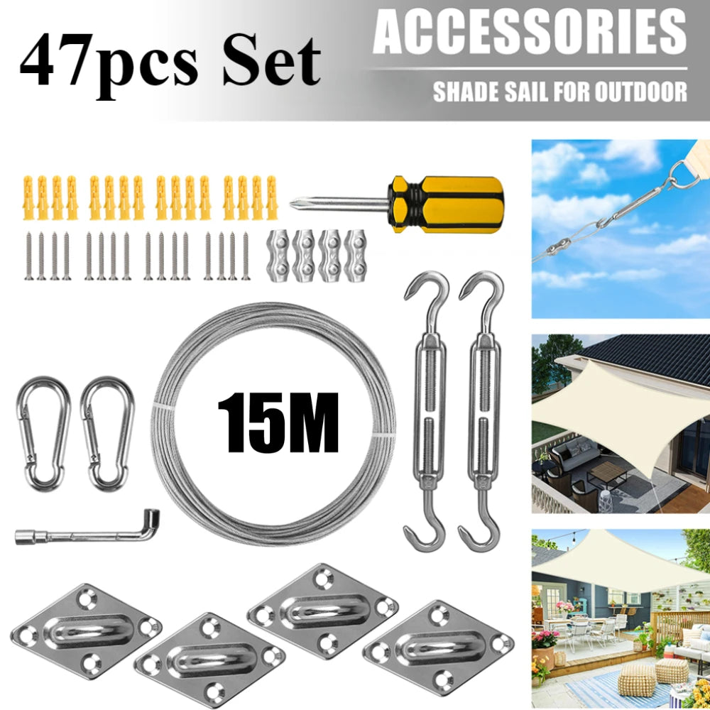 Beige Sun Shade Sail Rectangle Square Triangle Canopy Awning Cloth UV Block Heavy Duty Commercial Graden Outdoor Patio Tarp