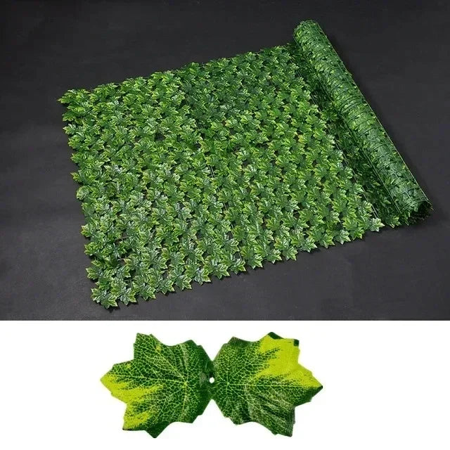 Artificial Leaf Privacy Fence Screen Fake Hedge Panels Balcony Screen Ivy Leaves Fence Screen for Wall Garden Patio Decor