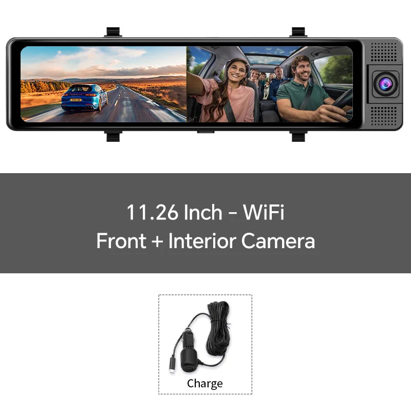 OBDPEAK 3 Camera Dash Cam 4K Car DVR Front Inside Rear 1080P GPS Track